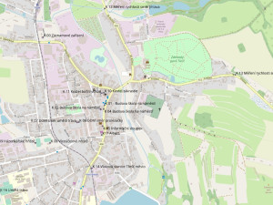 Rozmístění kamer po městě. V budoucnu mohou přibýt další. Mapa: poskytl Vladislav Hynk