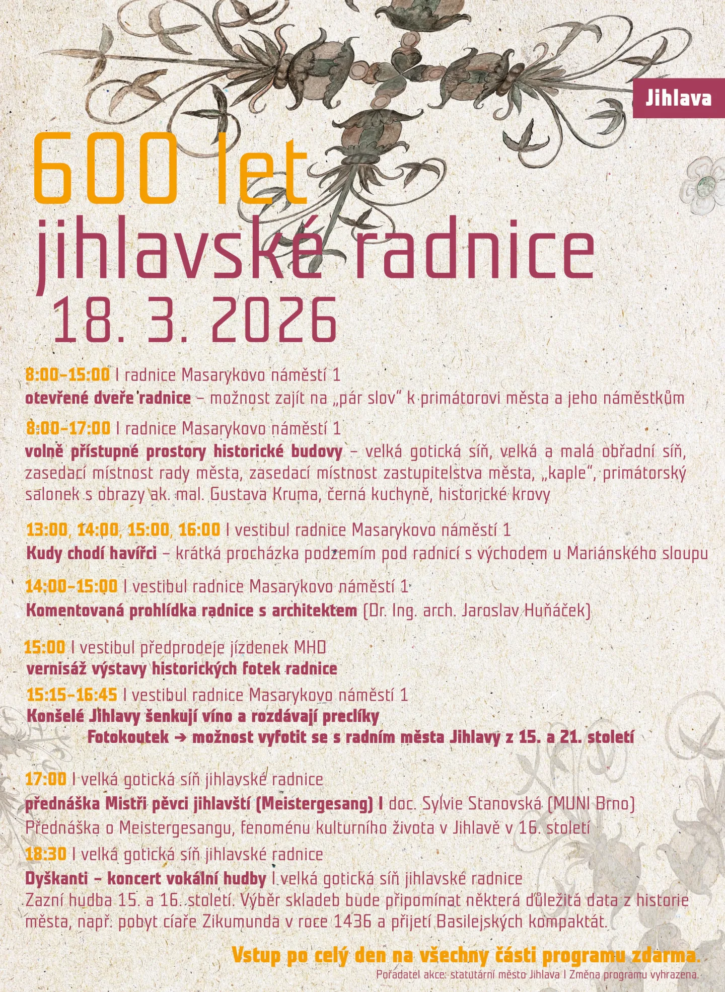 600 let jihlavské radnice