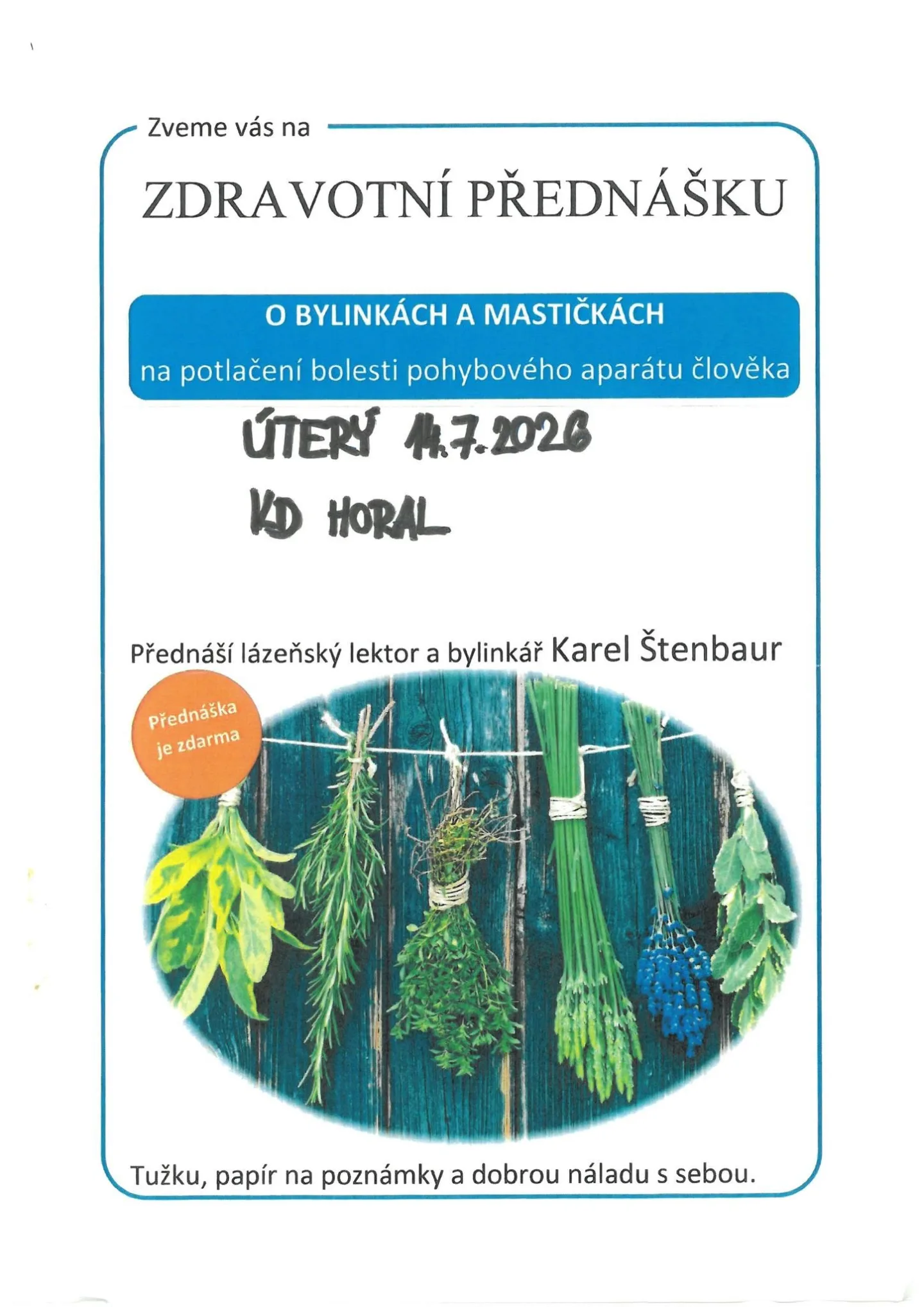 Zdravotní přednáška o bylinkách