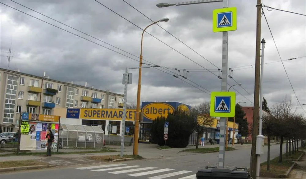 Upravený přechod v ulici Brtnická