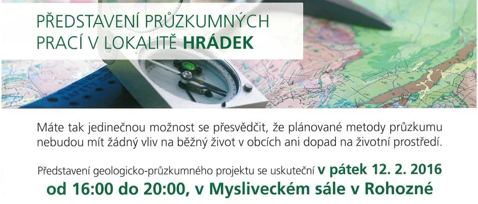 V Rohozné zítra proběhne představení průzkumů spojených s hlubinným úložištěm