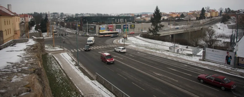 Křižovatka ulic Znojemská a Hradební