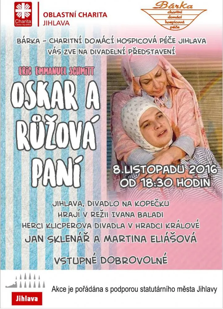 Hospicová péče Bárka zve na divadelní představení Oskar a růžová paní
