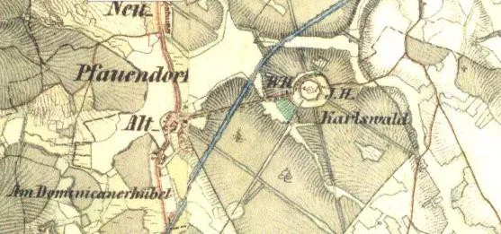 Karlův les. II. vojenské mapování – Františkovo 1836-1852