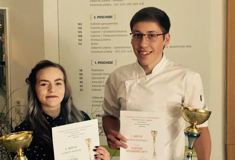 Zlatý Petr Špaček a stříbrná baristka Alžběta Kršová