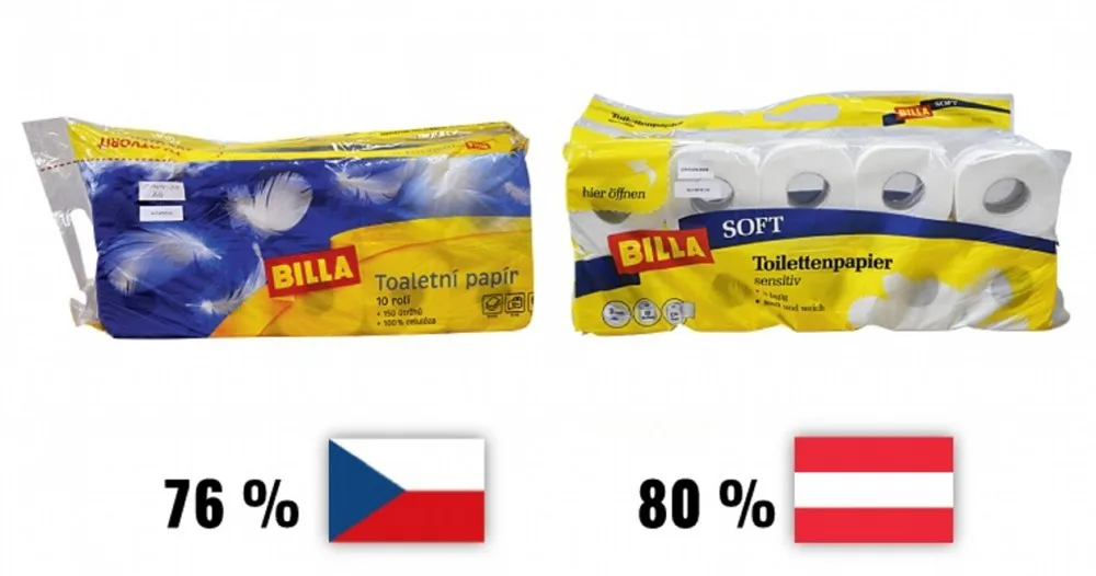 Dvojí kvalita toaletního papíru