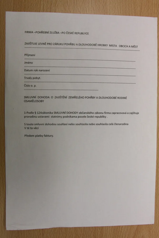 Formulář, který měl recidivista u sebe