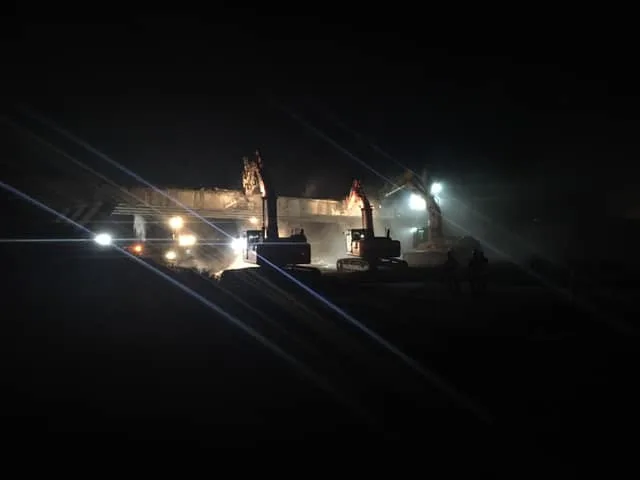 Demolice mostu u Velkého Beranova.