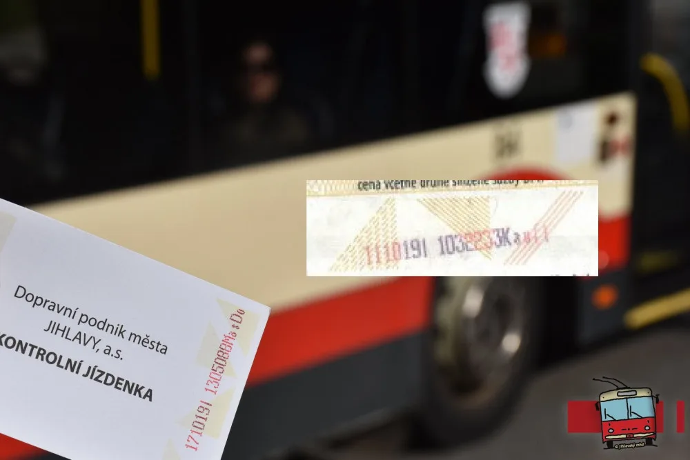 Dvoubarevný text na nezfalšované jízdence