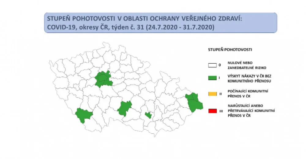 První mapa zveřejněná ministerstvem zdravotnictví 