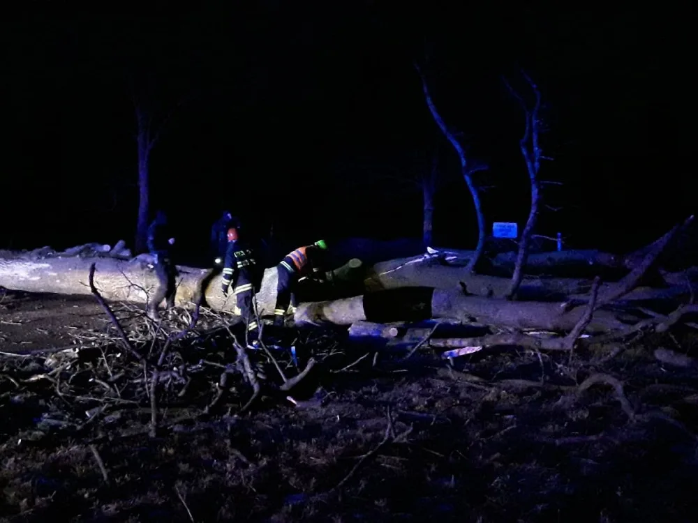 Skoro sto výjezdů kvůli počasí za 24 hodin. Řidič na Jihlavsku narazil do spadlého stromu