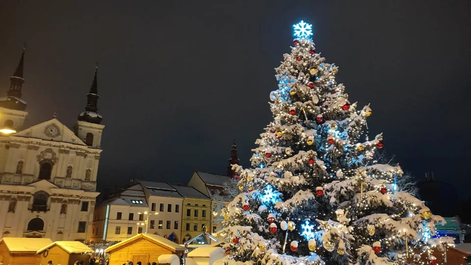 Vánoční stromeček v Jihlavě na Masarykově náměstí