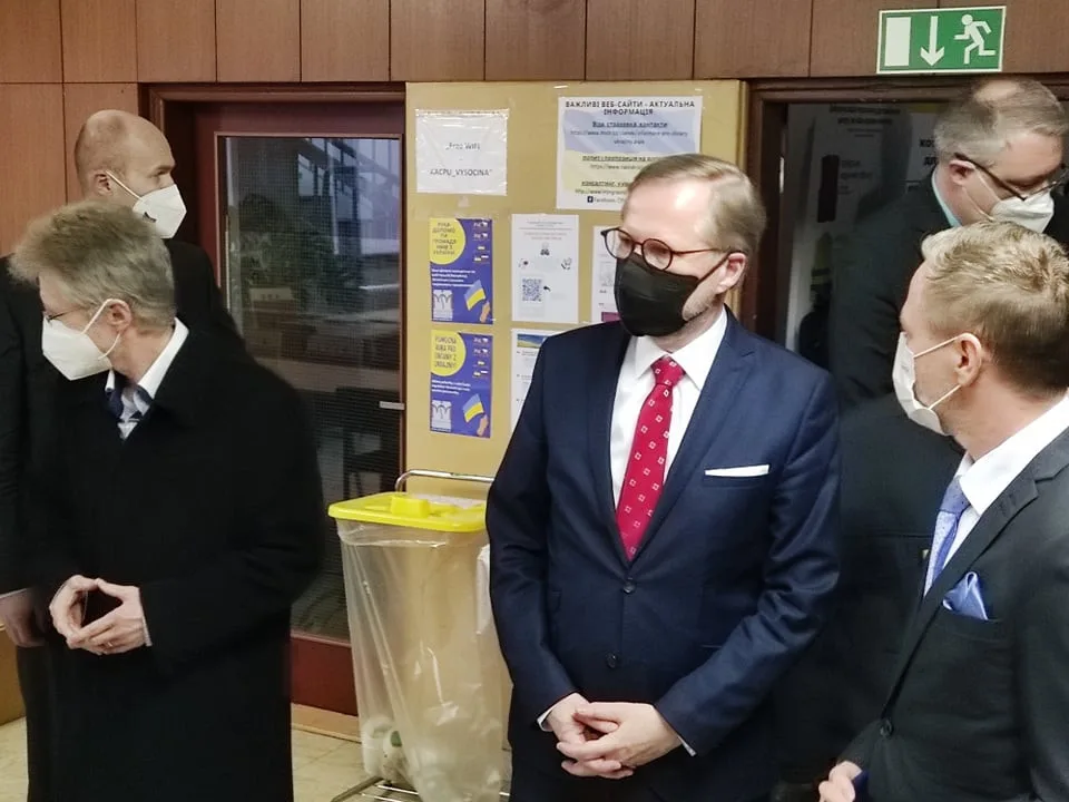 Premiér Petr Fiala během včerejší návštěvy KACPU v Jihlavě