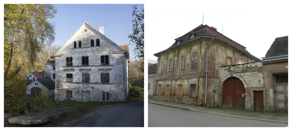 Barokní vila v Telči roky chátrá. Stejný osud má i mlýn, kde byla továrna na luxusní látky
