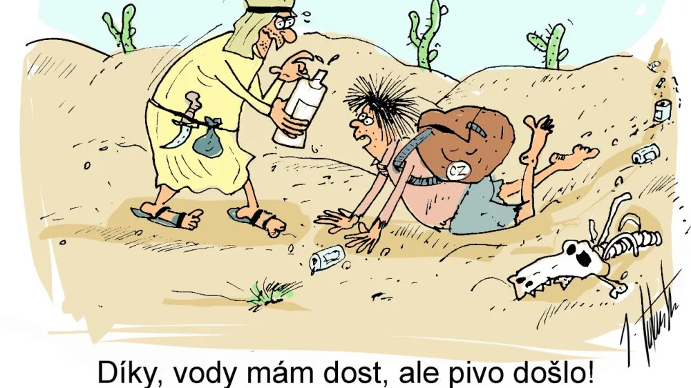 Srpnová dávka vtipů od kreslíře Jana Tatarky