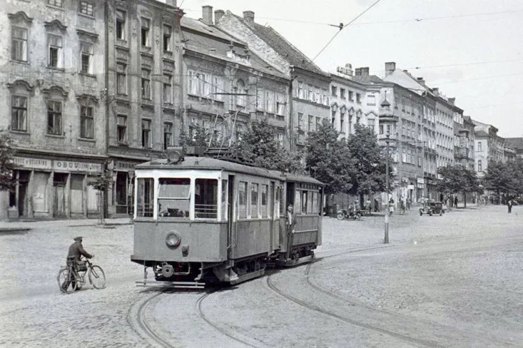 Tramvaj na Masarykově náměstí v Jihlavě