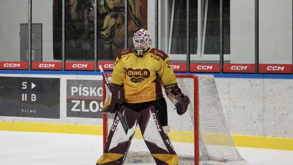 Filip Maláč vychytal čisté konto premiérově. Foto: poskytla HC Dukla Jihlava