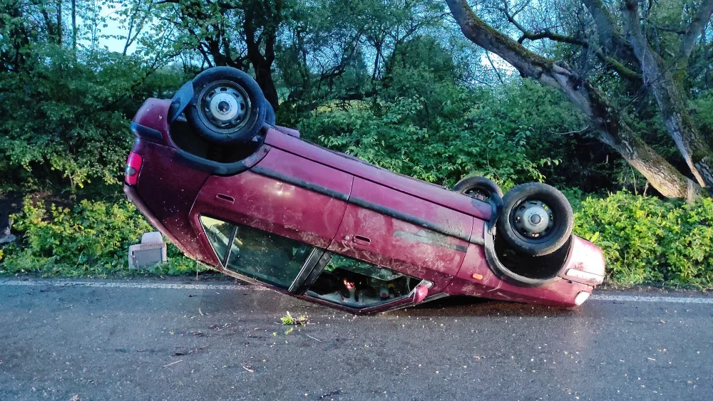 Nehoda u Telče. Foto: poskytla Policie ČR