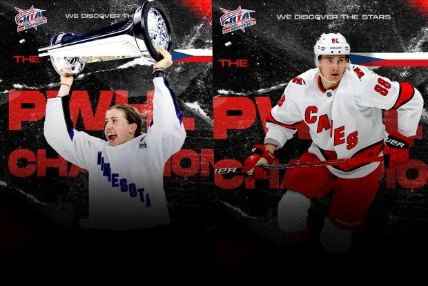 Do Telče míří Denisa Křížová a Martin Nečas. Fanoušci uvidí pohár pro mistry světa. Foto: Hockey Talent Academy