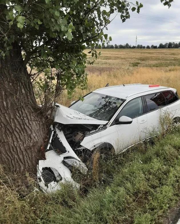 Řidička nevybrala zatáčku, vjela do příkopu a narazila do stromu. Se spolujezdkyní skončila v péči lékařů 