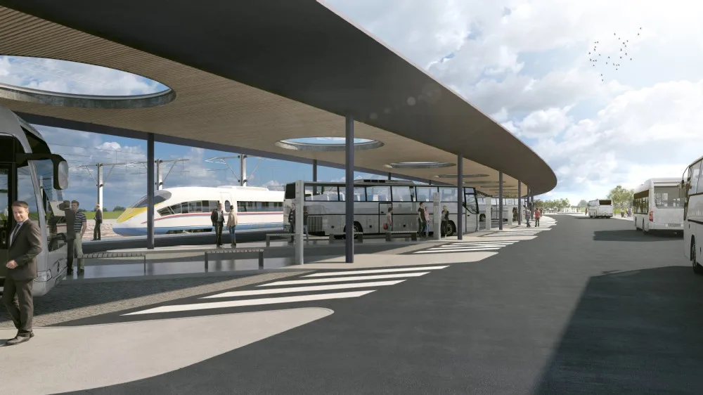 Vizualizace Centrálního dopravního terminálu v Jihlavě. Zdroj: se souhlasem Správy železnic
