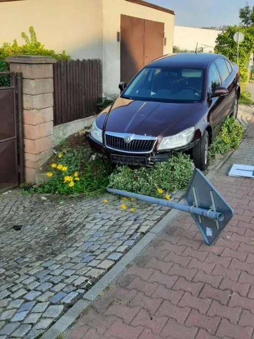Řidiče mělo oslnit slunce, narazil do značky