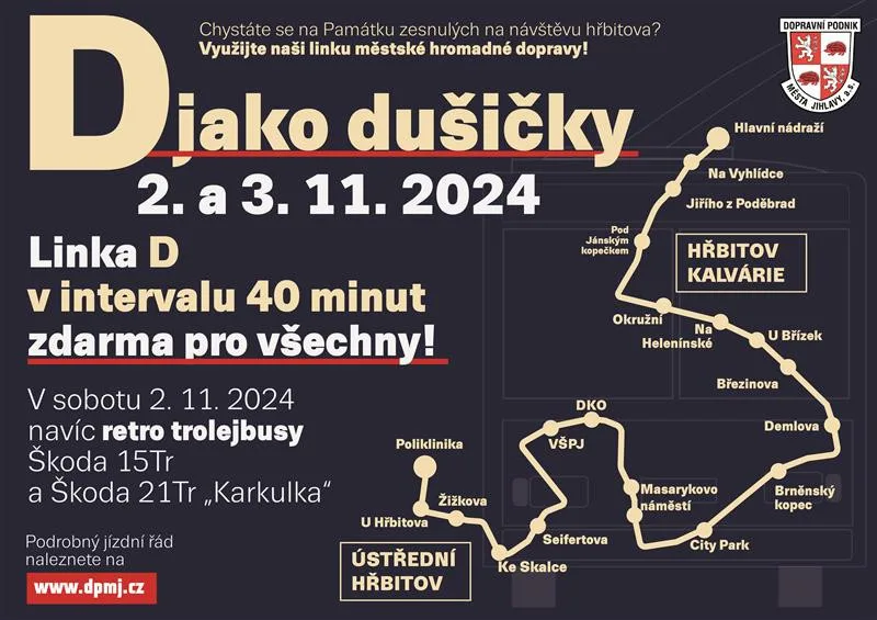 Dopravní podnik připravil speciální dušičkovou linku D, cestující zdarma sveze retro trolejbus