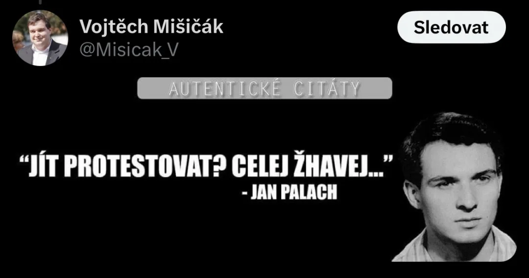 Komunista zesměšňuje popravu Horákové nebo smrt Palacha. Bolševický prase, píší lidé v komentářích