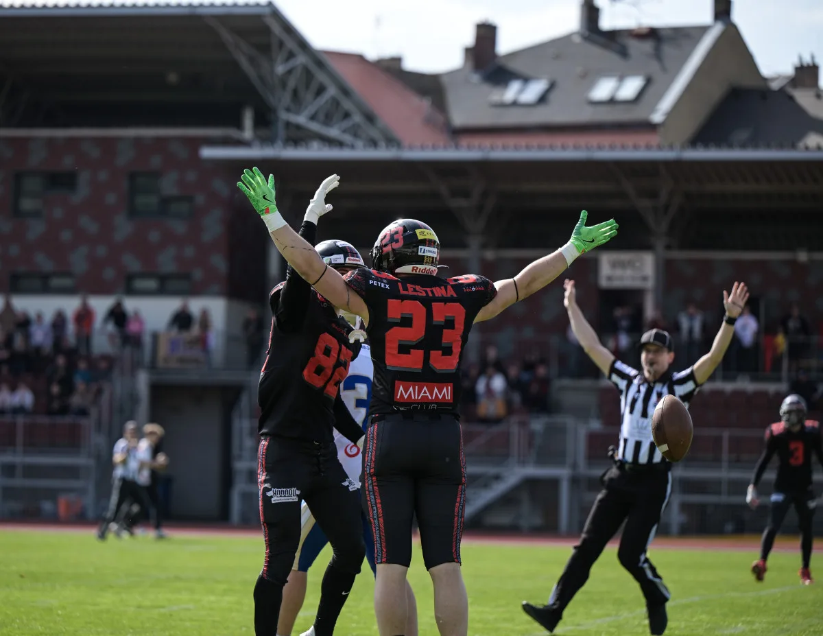 Výborný začátek sezóny. Vysočina Gladiators v úvodním domácím zápase dominovali. Foto: Petr Milfait