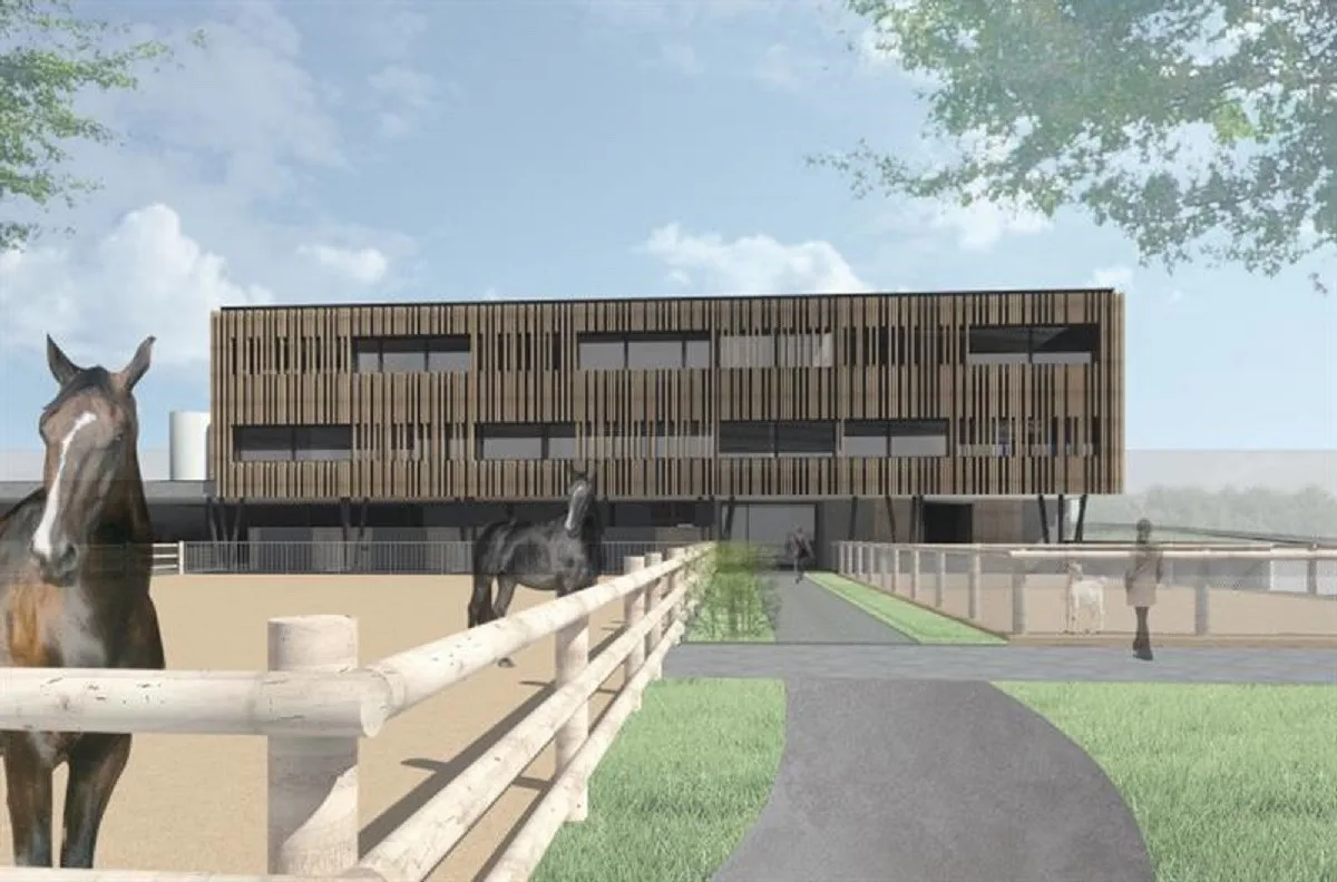 Budoucí zemědělci a veterináři budou mít v Třebíči nový pavilon praktické výuky. Vizualizace: Se souhlasem Kraje Vysočina