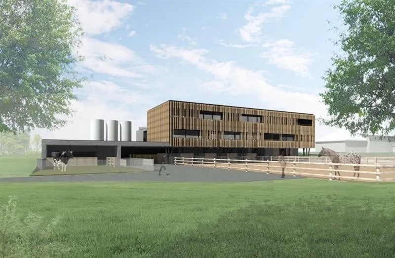 Budoucí zemědělci a veterináři budou mít v Třebíči nový pavilon praktické výuky. Vizualizace: Se souhlasem Kraje Vysočina