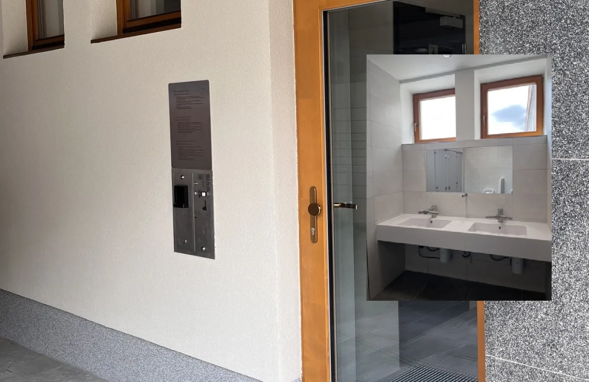 V Třešti je hotová modernizace veřejných záchodků, v Jihlavě je na náměstí buňka. Foto: Se svolením Města Třešť (koláž)