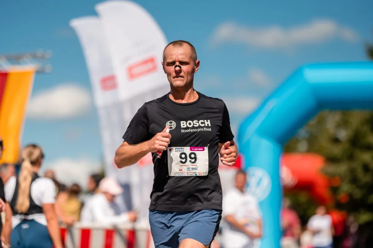 Záběry z průběhu akce Jihlavský půlmaraton 2025 ze dne 7. září 2025. Foto: Bosch
