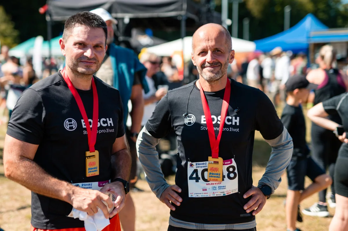Záběry z průběhu akce Jihlavský půlmaraton 2025 ze dne 7. září 2025. Foto: Bosch