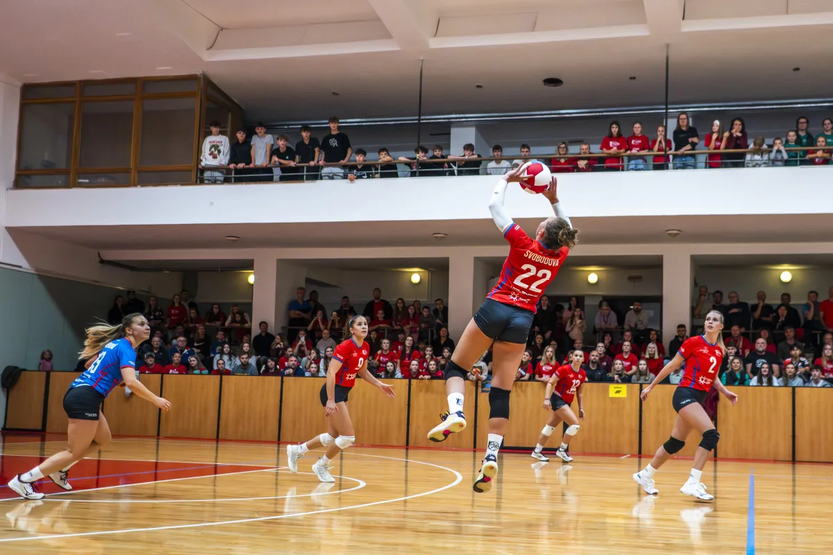 VIDEO: Český pohár ve volejbalu v Jihlavě proti extraligové Ostravě viděla plná hala. Foto: Marcela Svobodová