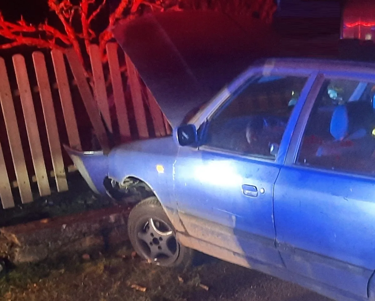 Mladý řidič narazil do jiného auta, zastavil ho až plot. Měl přes dvě promile. Foto: Se svolením Policie ČR