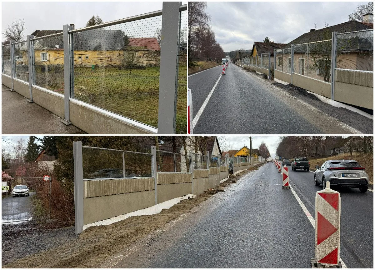 Studna na trase, překážející kabely. Stavba protihlukové stěny v Pravíkově byla s problémy