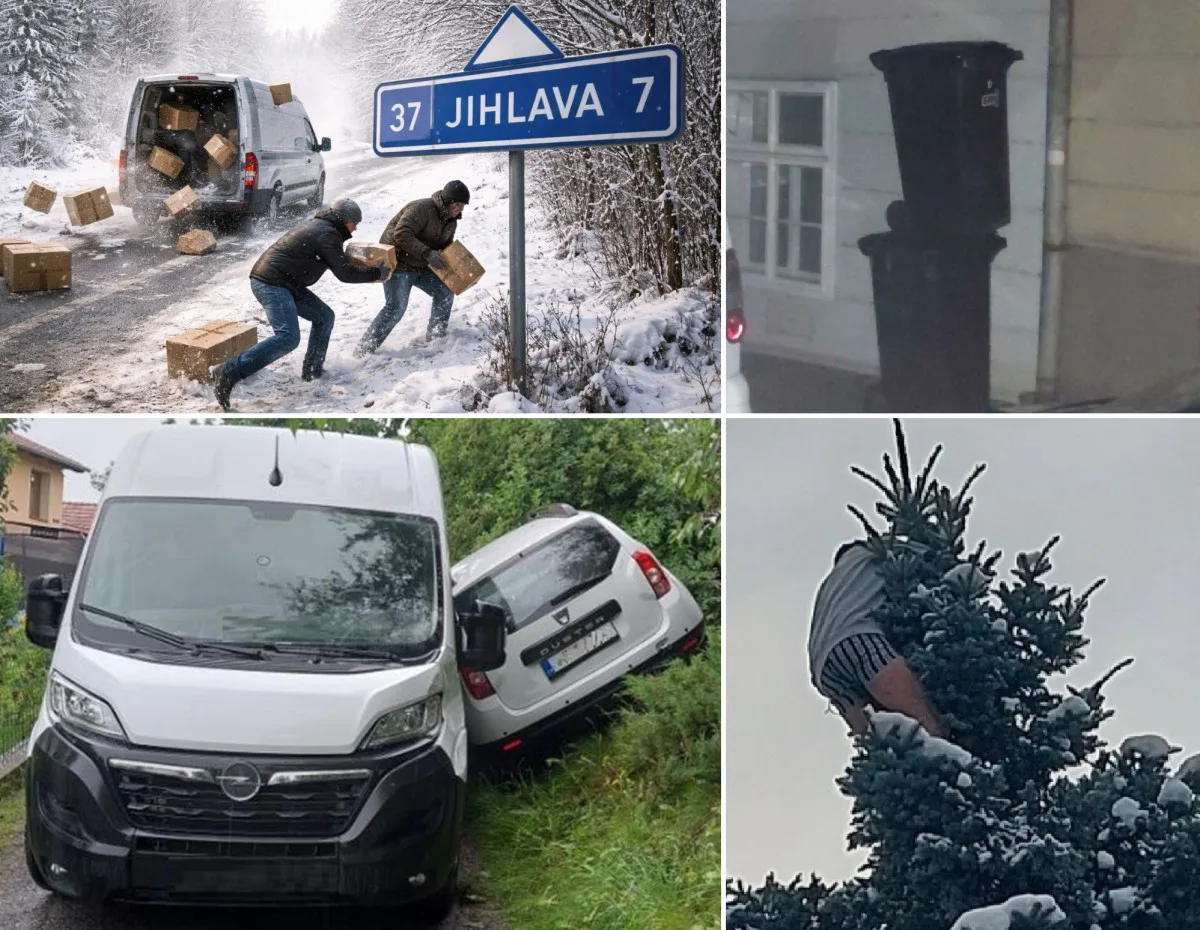 Bizáry roku 2025 na Jihlavsku: muži na stromech, opilci v bytech i balíky na silnici