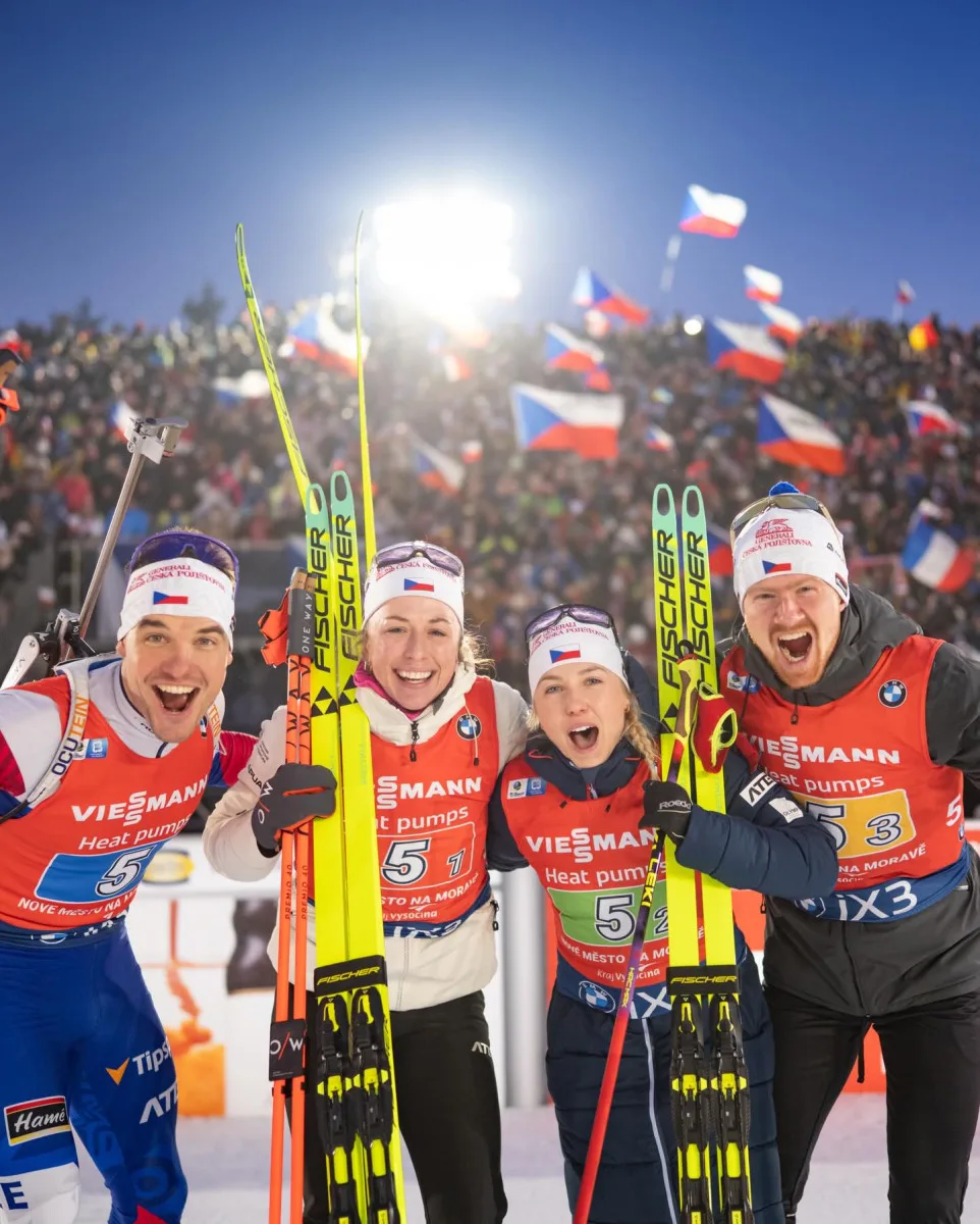 Jislová, Voborníková, Hornig a Krčmář získali bronz v mixu na SP v Novém Městě. Foto: Se svolením Českého biatlonu