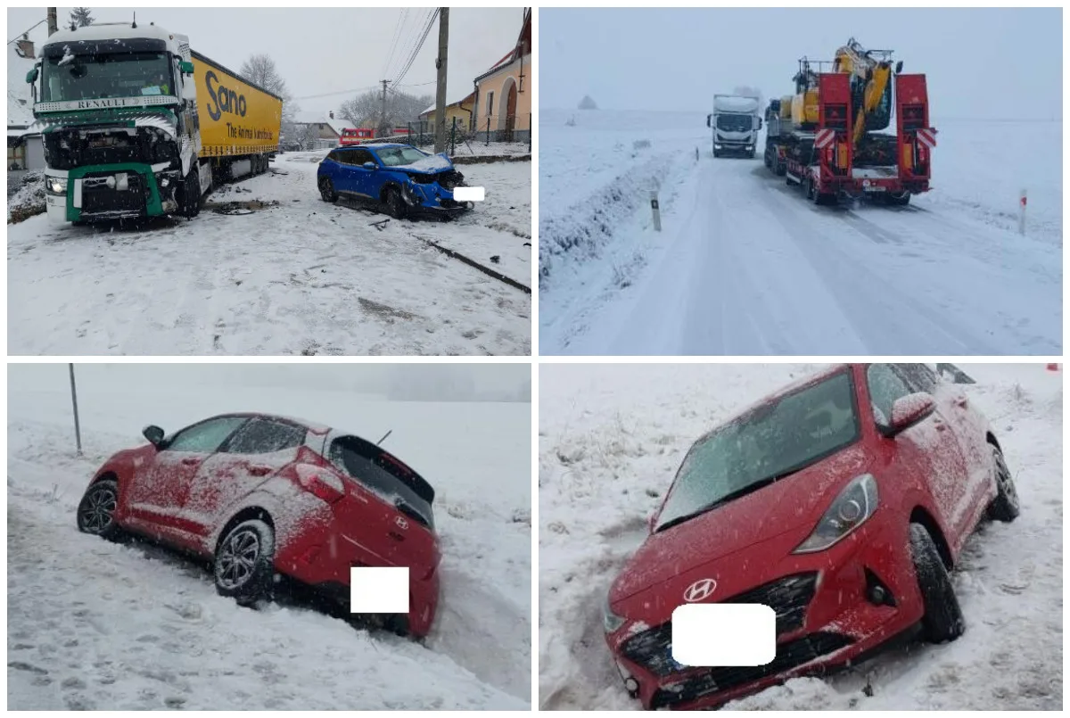 Na Vysočině sněží. Na silnicích začínají problémy, od rána bouralo 18 řidičů