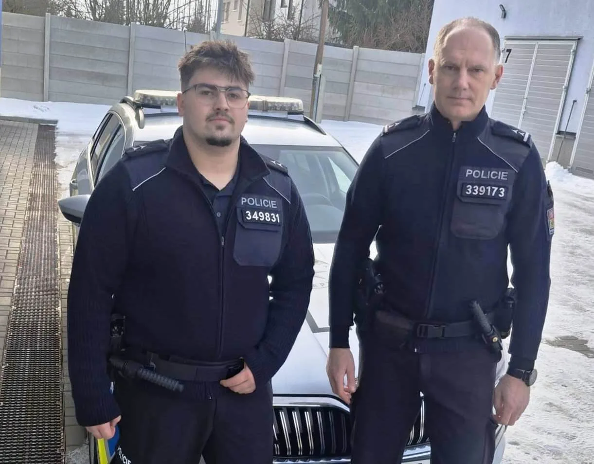 Zasahující policisté Michal Kadlec a Tomáš Hron
