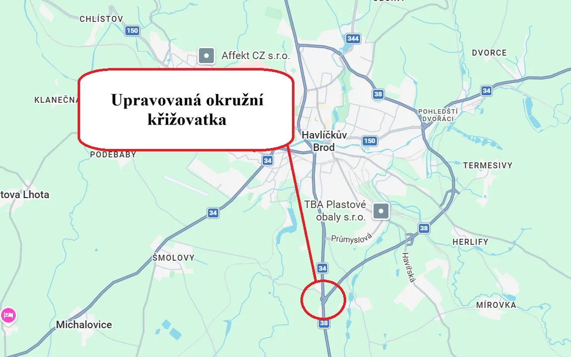 V Havlíčkově Brodě stavbaři kvůli Dukovanům přestaví most a upraví kruhový objezd
