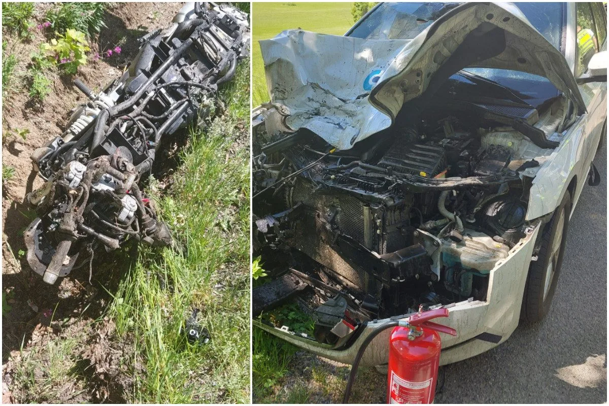 Nehoda na Žďársku skončila těžkým zraněním. Pro motorkáře letěl vrtulník