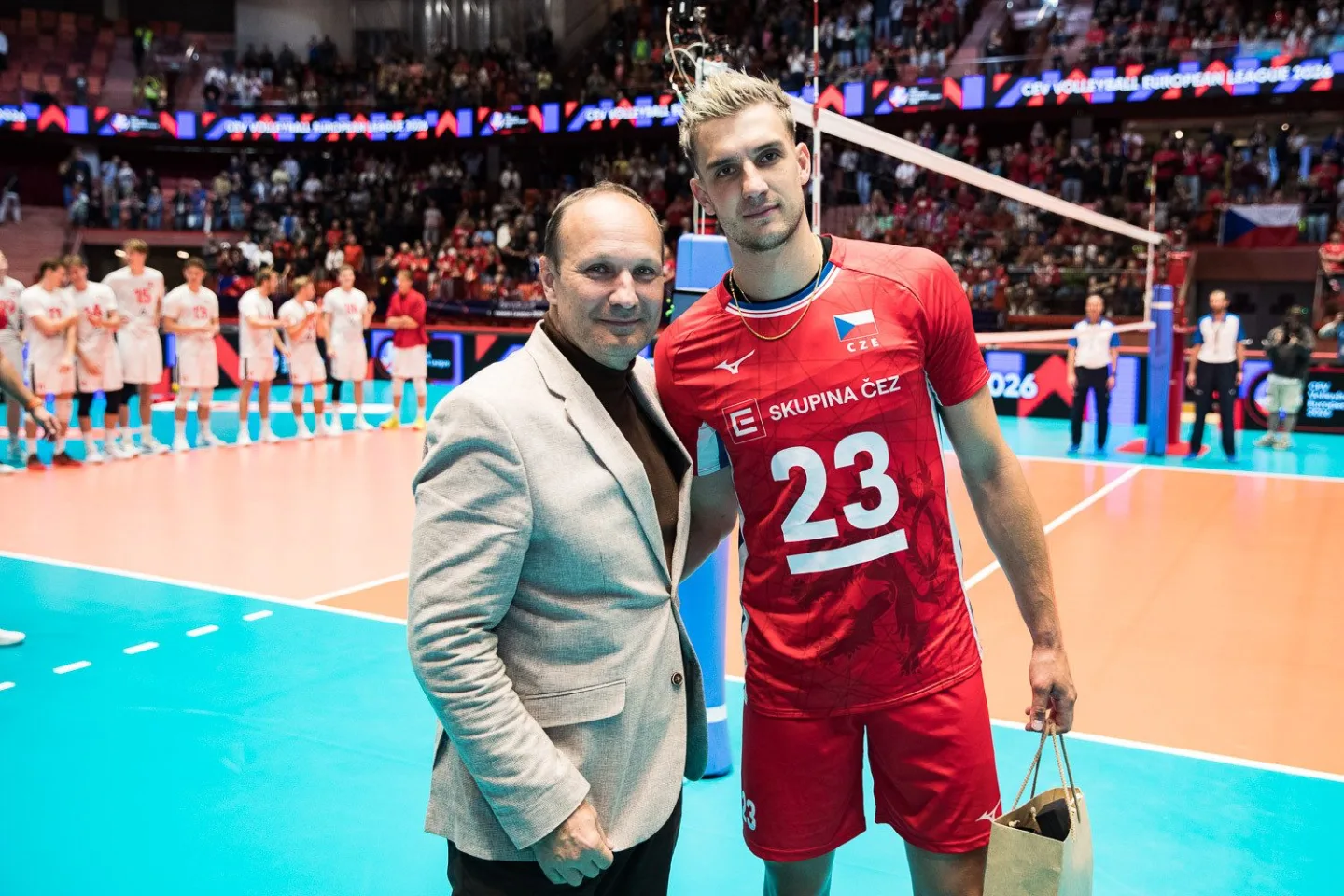 FOTO: Čeští volejbalisté v Evropské lize poprvé prohráli, Dánsku v Jihlavě podlehli 2:3. Foto: Český volejbal / Ondřej Driml