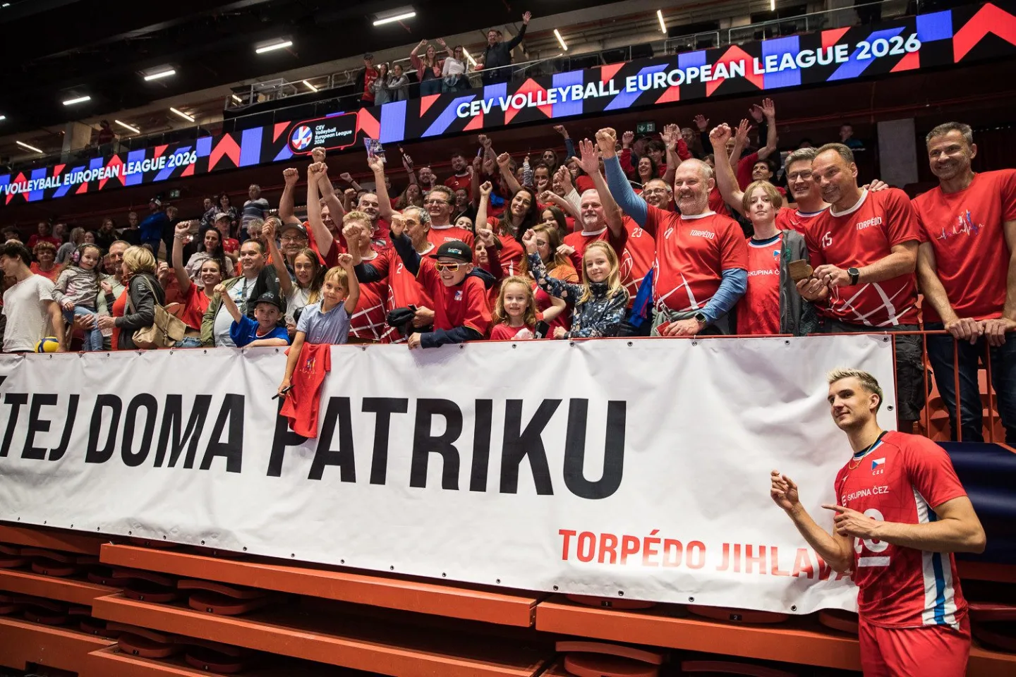FOTO: Čeští volejbalisté v Evropské lize poprvé prohráli, Dánsku v Jihlavě podlehli 2:3. Foto: Český volejbal / Ondřej Driml
