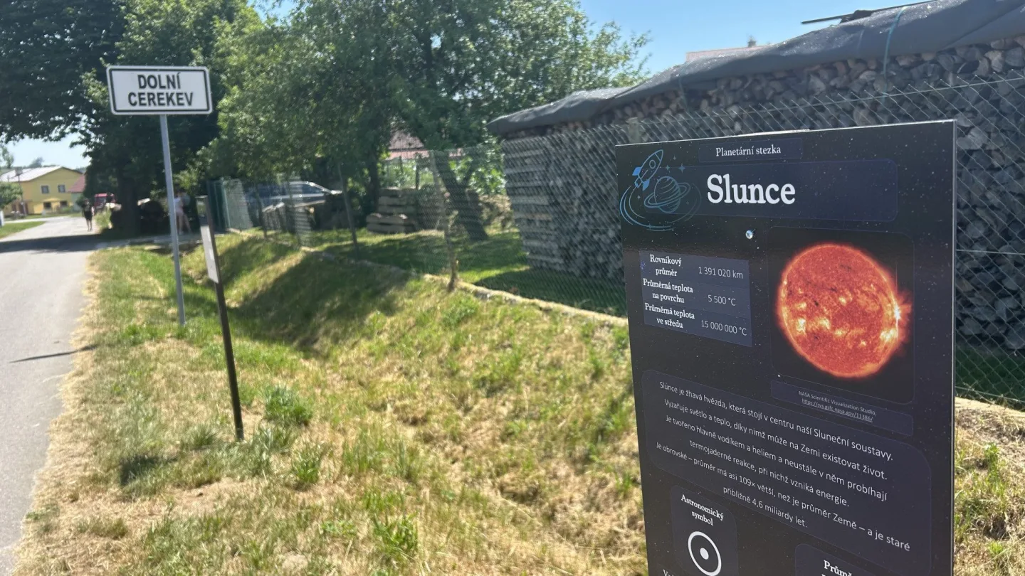 VIDEO: Na rozloučenou. Deváťáci v Dolní Cerekvi vybudovali unikátní Planetární stezku