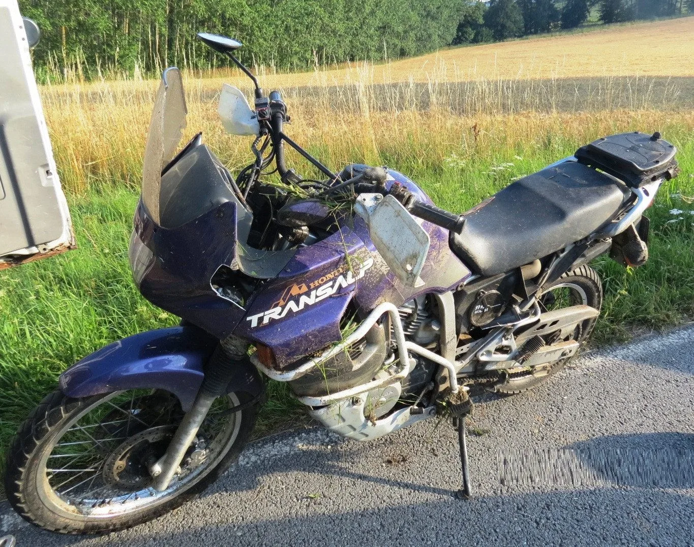 Divočák na Pelhřimovsku vběhl pod motorku. Ke zraněnému muži letěl vrtulník