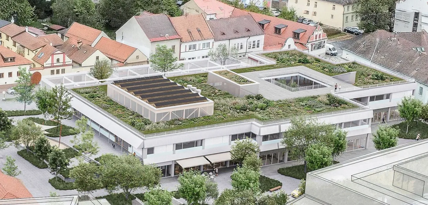 Vizualizace budoucí podoby nového centra městských služeb v Pelhřimově