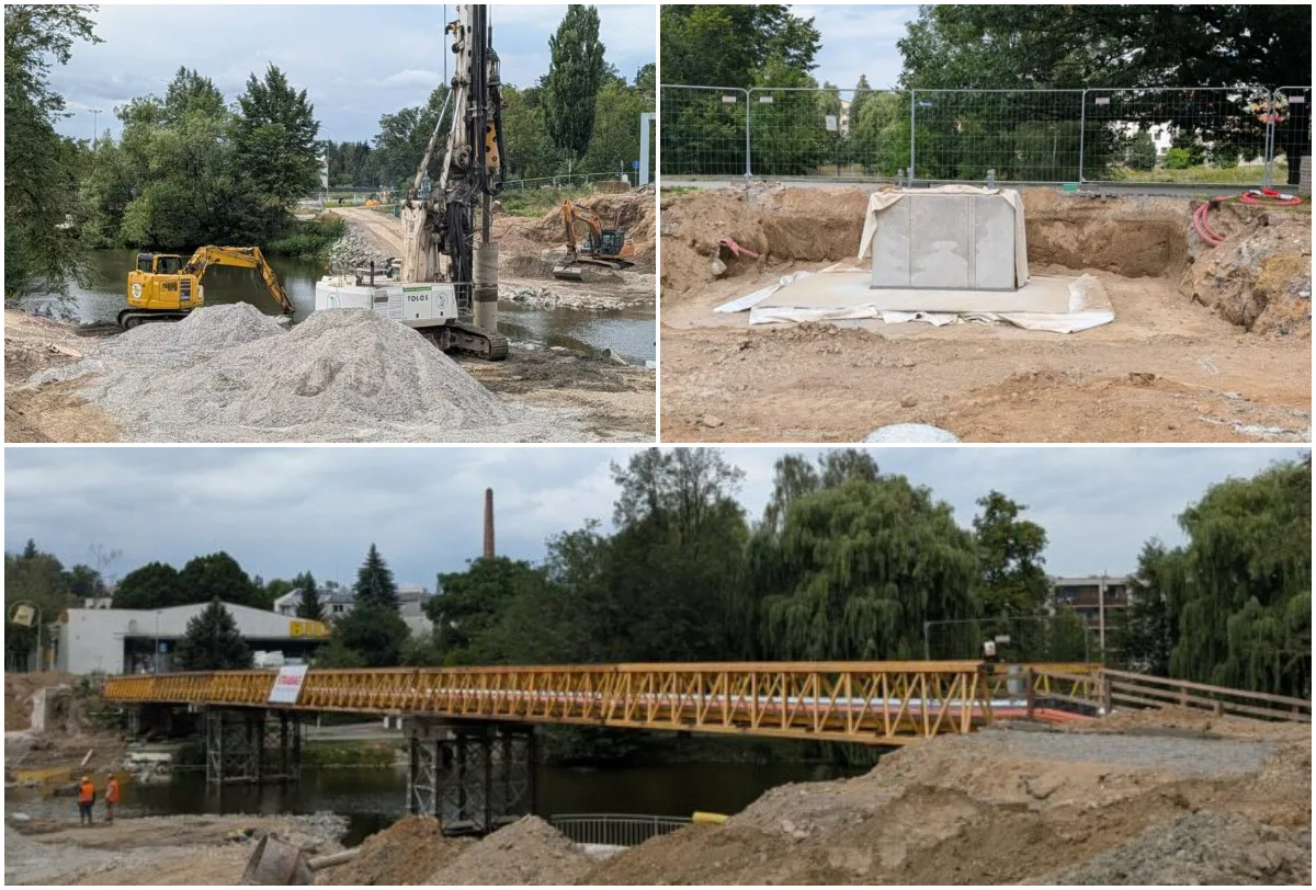 Stavba mostu v Brodě pokračuje. Na místě se otočí až 200 plně naložených míchaček