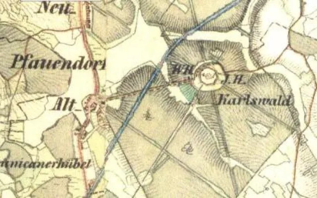 Karlův les. II. vojenské mapování – Františkovo 1836-1852